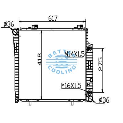 Auto Radiator For Mercedes Benz C202/c180'93-99 At Dpi: 1844/2068/2212