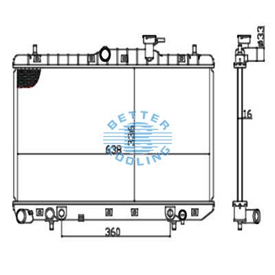 Auto Radiator For Hyundai 00-02 Accent Dpi: 2600/2338