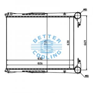 Intercooler For  Ford/sterling 1988 - 1998  L Series(louisville) & Ltl 8000 & 9000 1994 L9000 With Condenser & Oil Cooler Mounts Oem:fd25a/1003275