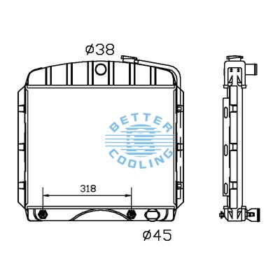 All Aluminum Radiator For Gm A V8 Bel-air At Dpi: