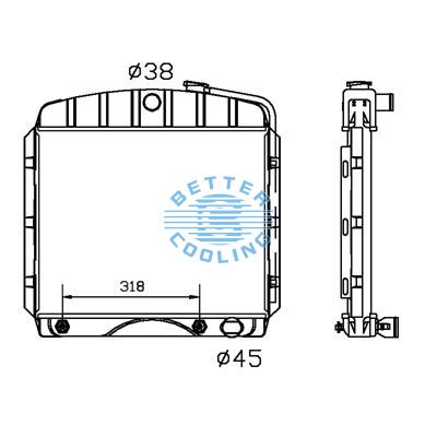 All Aluminum Radiator For Gm A V8 Bel-air At Dpi: