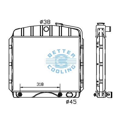 All Aluminum Radiator For Gm B V8 Bel-air At Dpi: