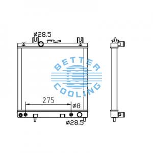 All Aluminum Radiator For International / Navistar   4900 Series, Ups Trucks Dpi: