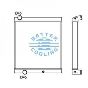 All Aluminum Radiator For International / Navistar   4900 Series, Ups Trucks Dpi:
