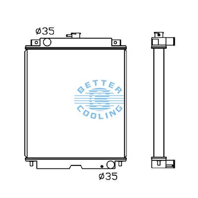 All Aluminum Radiator For Cm 久保田收割机 Dpi: