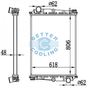 High Performance Truck Radiator For Mitsubishi Fuso Canter 02- Mt Oem: