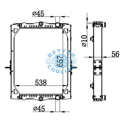 High Performance Truck Radiator For Daf  Lf45(01-)  Lf55(01-)   Oem: 1405176/1405413/1405722/1407722/1407725