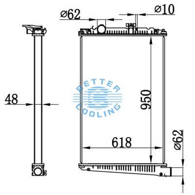 High Performance Truck Radiator For Daf  85cf(98-)  Cf85(01-) Oem: 1434917/1627415/1371372/1698298