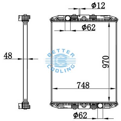 High Performance Truck Radiator For Daf  F95(87-) Oem: 0076449/1617342/1288560/1858768