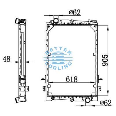 High Performance Truck Radiator For Daf  F85(92-)300/330/360/400 Oem: 1241583/1628621/1265520/1265522