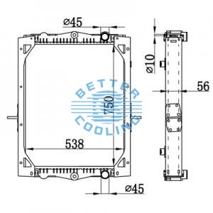 High Performance Truck Radiator For Daf  F85(92-)300/330/360/400 Oem: 1241583/1628621/1265520/1265522