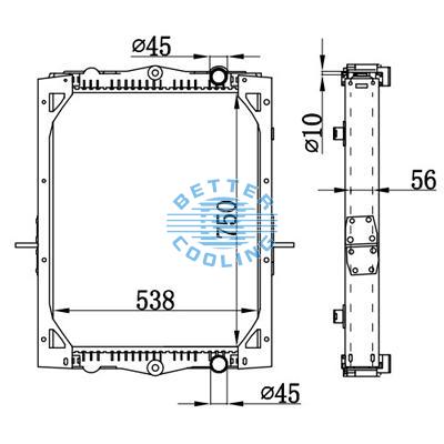 High Performance Truck Radiator For Daf  Lf55(01-) Oem: 1403169/1407723
