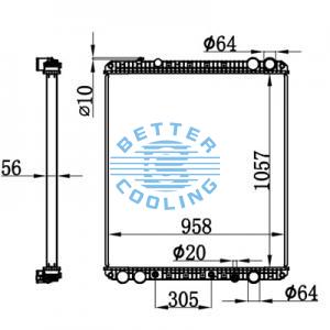High Performance Truck Radiator For Daf  F95(87-) Oem: 0076449/1617342/1288560/1858768