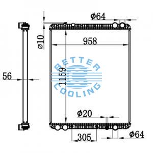 High Performance Truck Radiator For Daf  F95(87-) Oem: 0076449/1617342/1288560/1858768