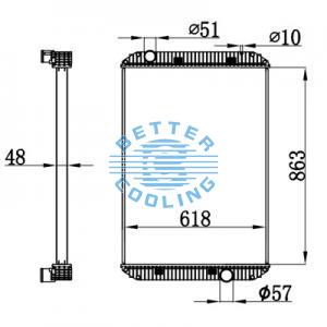 High Performance Truck Radiator For Daf  F85(92-)300/330/360/400 Oem: 1241583/1628621/1265520/1265522