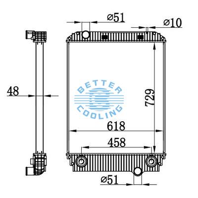 High Performance Truck Radiator For  Fl50 To Fl90 Snowplow, Thomas School Bus
W/ Freightliner Chasis & Other Models  Oem: Ex03ah00319sp, 1ah0010s, 1ah00110s, 2ah00086, 2ah00089, 2ah00110, 310031t, 3ah00319sp, A0516058004, A0516909000, Bht1sa00279, Bht2ah0