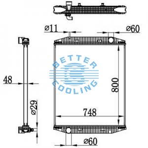 High Performance Truck Radiator For Freightliner Fl50, Fl60, Fl70, Fl80, Fl90 And Fl106  Oem: 0519756000