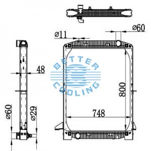 High Performance Truck Radiator For Daf  F95(87-) Oem: 0076449/1617342/1288560/1858768