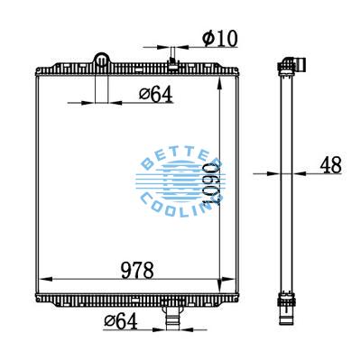 High Performance Truck Radiator For Kenworth 08--11 Oem: