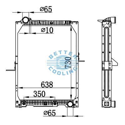 High Performance Truck Radiator For Mercedes-benz Ng90(87-) Oem: 652.501.47.01/652.501.48.01