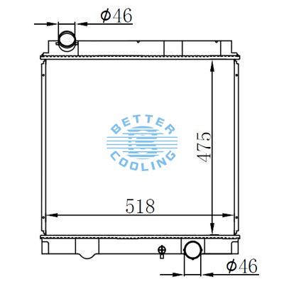High Performance Truck Radiator For Mitsubishi  Canter 5.2d 4m51 02- Mt Oem: