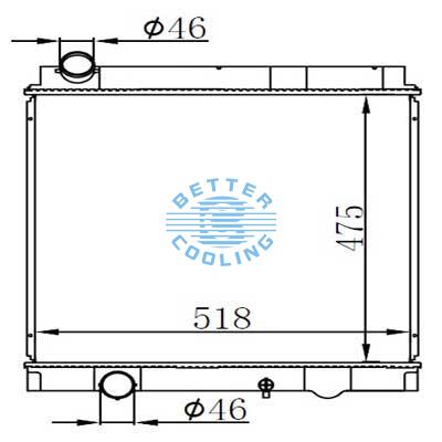 High Performance Truck Radiator For Mitsubishi Canter 4.2d 4d33 02- Mt Oem: