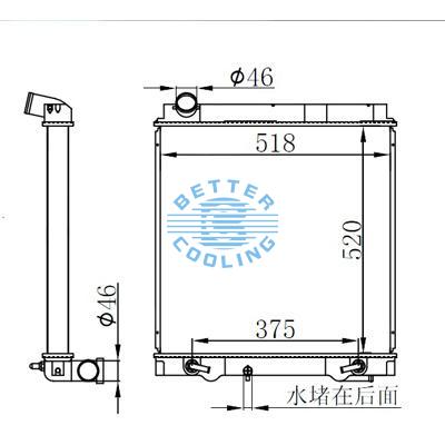 High Performance Truck Radiator For Mitsubishi  Canter 5.2d 4m51 02- At Oem: