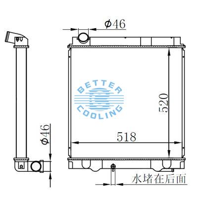 High Performance Truck Radiator For Mitsubishi Canter 5.2d 4m50 02- Mt Oem: