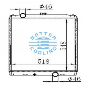High Performance Truck Radiator For Mitsubishi  Fuso Fe, Fg, Fh Series 1996 And Newer;
With 3.9, 5.9 & 7.5 Liter Engines  Oem: