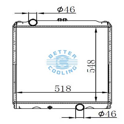 High Performance Truck Radiator For Mitsubishi  Fuso Fe, Fg, Fh Series 1996 And Newer;
With 3.9, 5.9 & 7.5 Liter Engines  Oem: