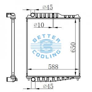 High Performance Truck Radiator For Mercedes-benz Actros 18t/20t25t/26t/32t/33t (96-) Oem: 9425000903/9425001503/9425000603