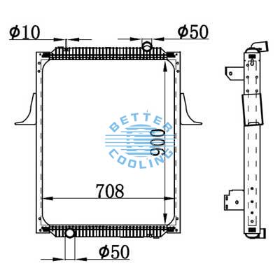 High Performance Truck Radiator For Renault/rvi Kerax  320/ 340/ 350/380/ 300/400 (97-） Oem: 5001859137/ 5001859150/
