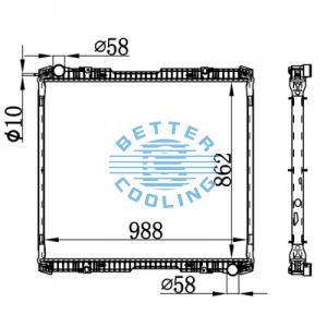 High Performance Truck Radiator For Mercedes 96--00actros Oem: 9425001203