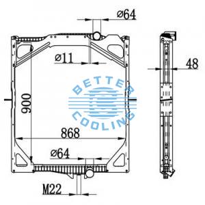 High Performance Truck Radiator For Mack Cv613, Cv713, Rd, Rd600, Rd688s, Rl, Rs
Years: 1995 To 2005  Oem: 20961102295, 25173861