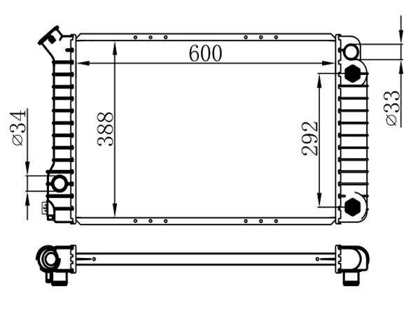 Radiator FOR GM,DODGE LLV BASE L4 2.2L 94-95 AT 94-95