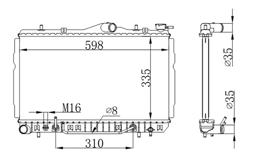 Radiator FOR HYUNDAI SCOUPE L4 1.5L 93-95