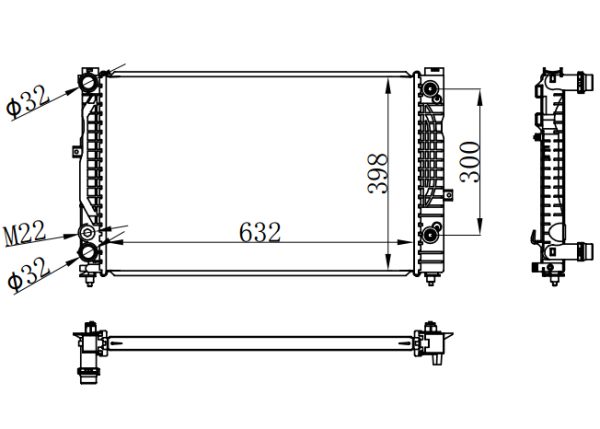 Radiator FOR AUDI A4/S4 1.6i 96-98 AT 96-98