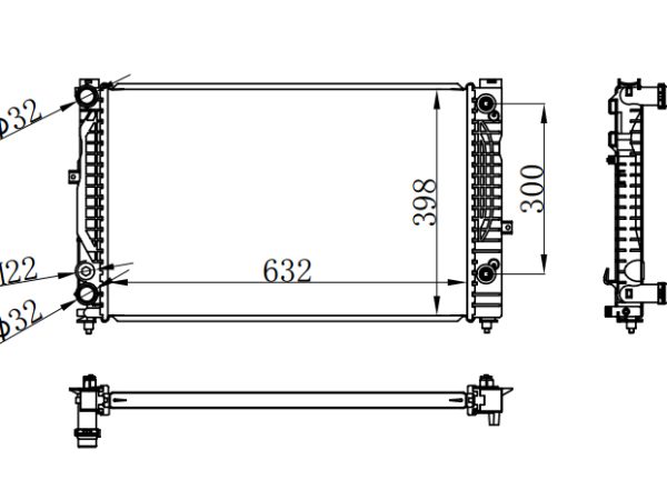 Radiator FOR AUDI A4/S4 1.6i 96-98 AT 96-98