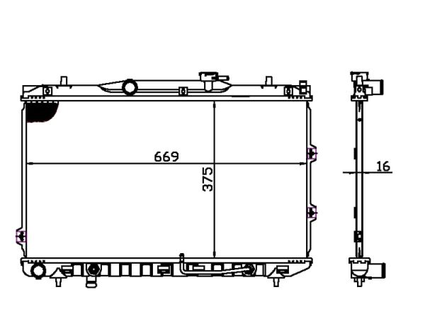 Radiator FOR KIA KIA CERAT0 1.6i-2.0i 04-