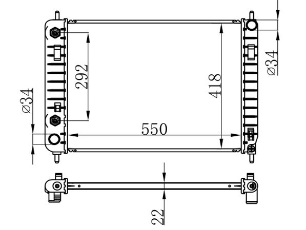 Radiator FOR GM,DODGE HHR COMFORT LT L4 2.4L 06-08 AT 06-08