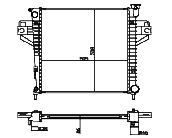 Radiator FOR GM,DODGE LIBERTY LIMITED V6 3.7L 07- MT 07-