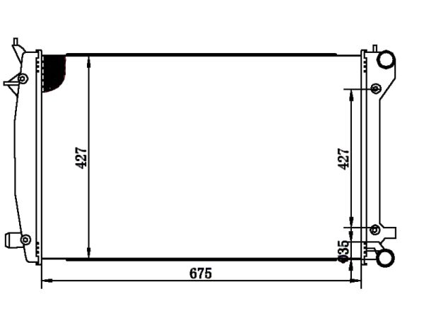 Radiator FOR VOLKSWAGEN TOURAN 1.6/2.0 03- MT 03-
