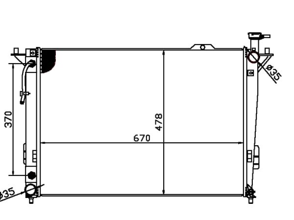 Radiator FOR HYUNDAI SANTA FE 2.4L I4 10-15