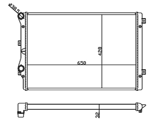 Radiator FOR AUDI A3/S3 1.8TFSI 03-   MT 03-
