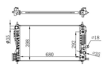 Radiator FOR GM,DODGE REGAL BASE L4 2.0L 15-16/IMPALA LS L4 2.5L 14-15 15-16/14-15