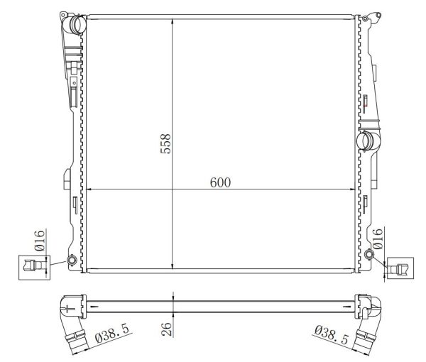 Radiator FOR BMW X3 F25 X3 28iX 10-