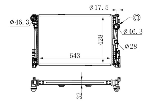 Radiator FOR BENZ C-KLASA W204 250CDI 10- MT 10-