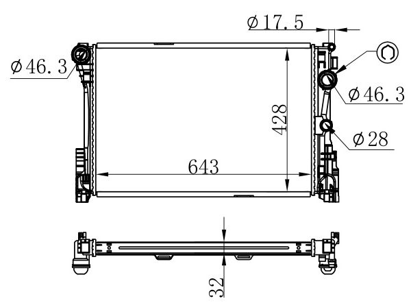 Radiator FOR BENZ C-KLASA W204 250CDI 10- MT 10-