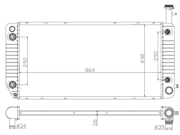 Radiator FOR GM,DODGE EXPRESS 2500 BASE V8 4.8L/6.0L 04-15 AT 04-15