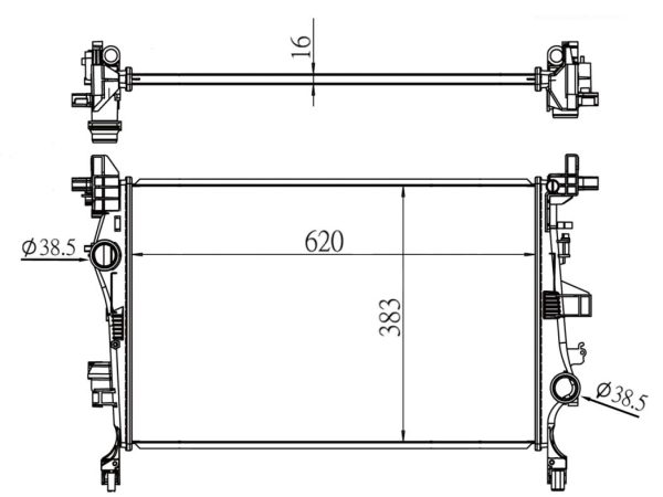 Radiator FOR GM,DODGE JEEP RENEGADE/FIAT 500X 2.0 14- MT 14-